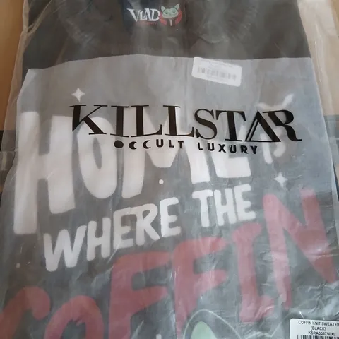 APPROXIMATELY 39 BRAND NEW KILLSTAR VLAD THE VAMPURR COFFIN KNIT SWEATERS