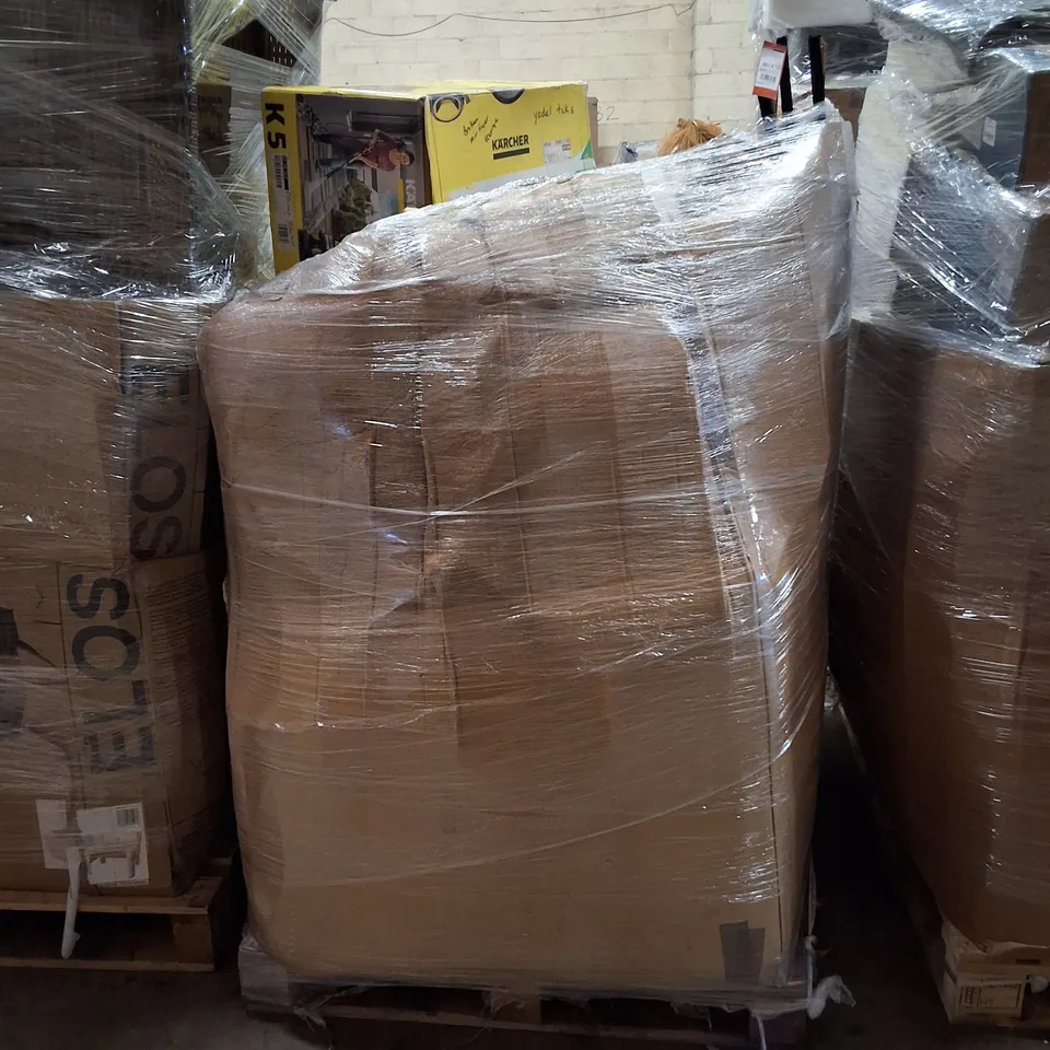 PALLET CONTAINING ASSORTED ELECTRONIC PRODUCTS INCLUDING KARCHER HIGH PRESSURE WASHER, SCOVILLE DIGITAL BLENDER, FAST BOIL KETTLE & KIDS HALLOWEEN BROOMS