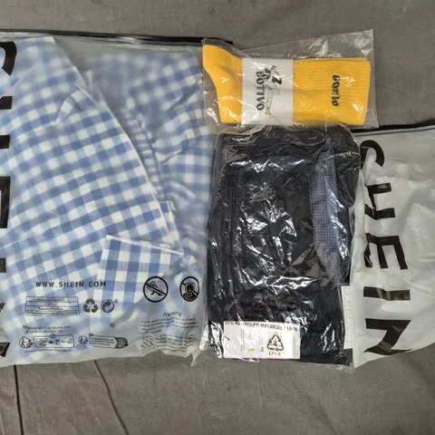 BOX OF APPROXIMATELY 20 ASSORTED CLOTHING AND FASHION ITEMS IN VARIOUS STYLES, SIZES, AND COLOURS - COLLECTION ONLY