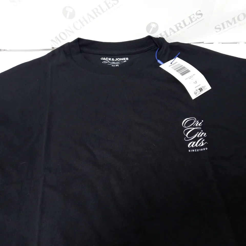 JACK & JONES JORCUTS TEE CREW NECK IN BLACK - EU MEDIUM