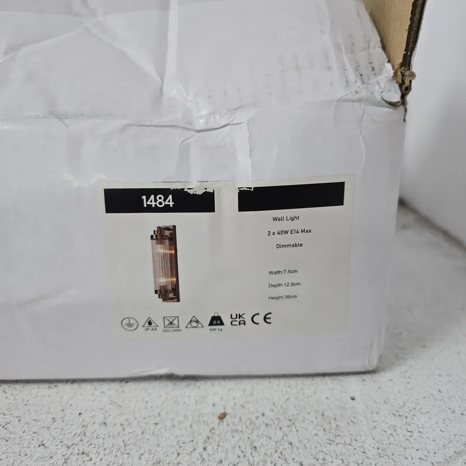 WALL LIGHT – 2 X 40W E14 MAX, DIMMABLE, BOXED (MODEL 1484)