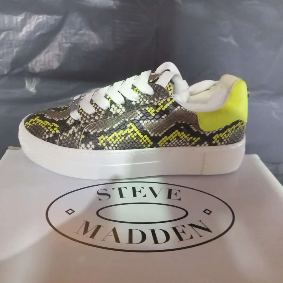 BOXED STEVE MADDEN MERGER SYNTHETIC SNEAKERS SIZE 36