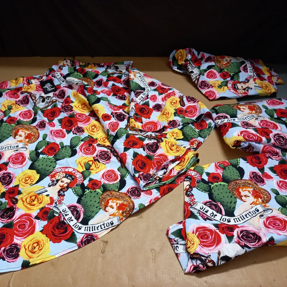 LOT OF 4 HELL BUNNY MEXICAN THEMES WIDE SKIRTS - VARIOUS SIZES