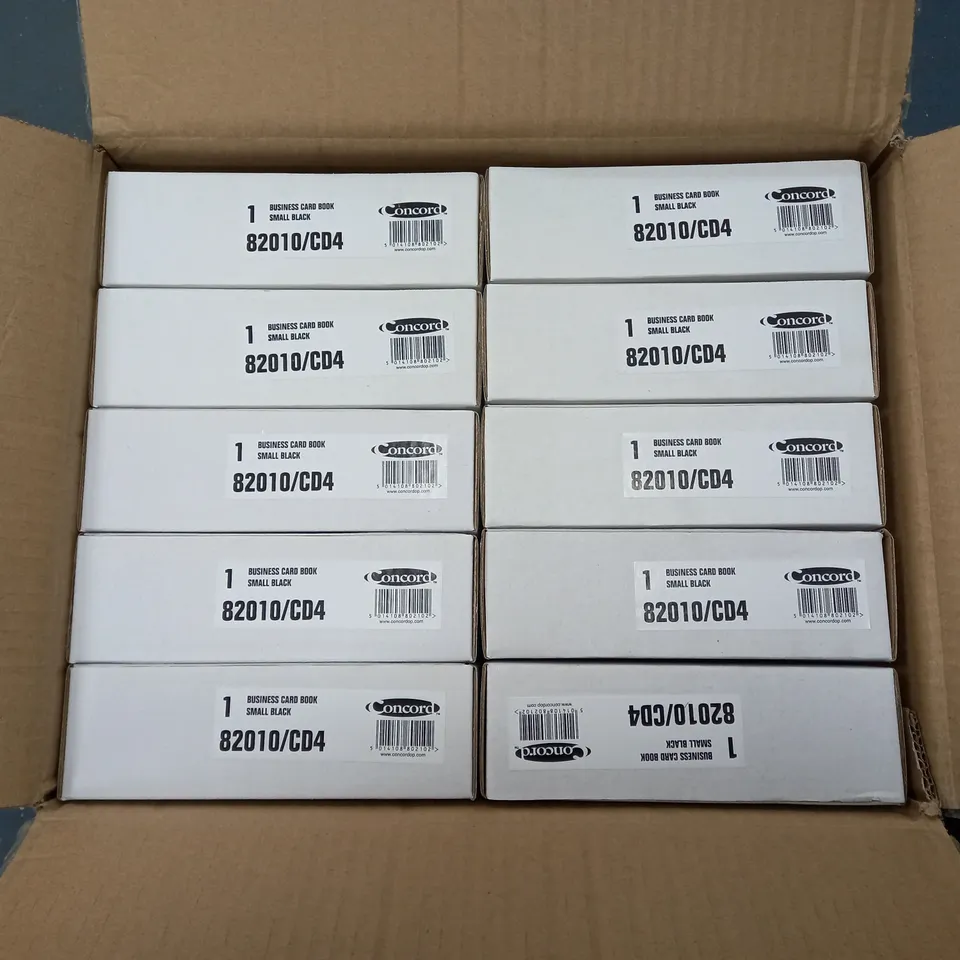 10 BOXED BUSINESS CARD BOOKS IN BLACK