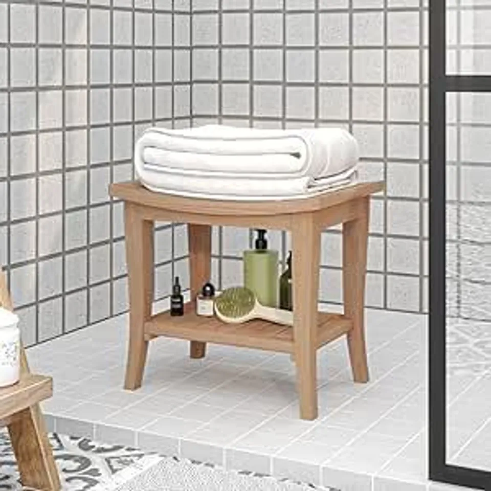 LAPOOH SHOWER BENCH 50X35X45 CM SOLID WOOD TEAK