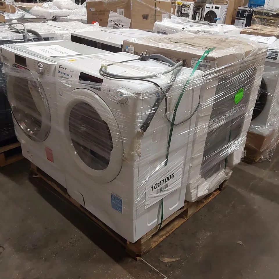 PALLET OF APPROXIMATELY 4 UNPROCESSED RAW RETURN WHITE GOODS TO INCLUDE;