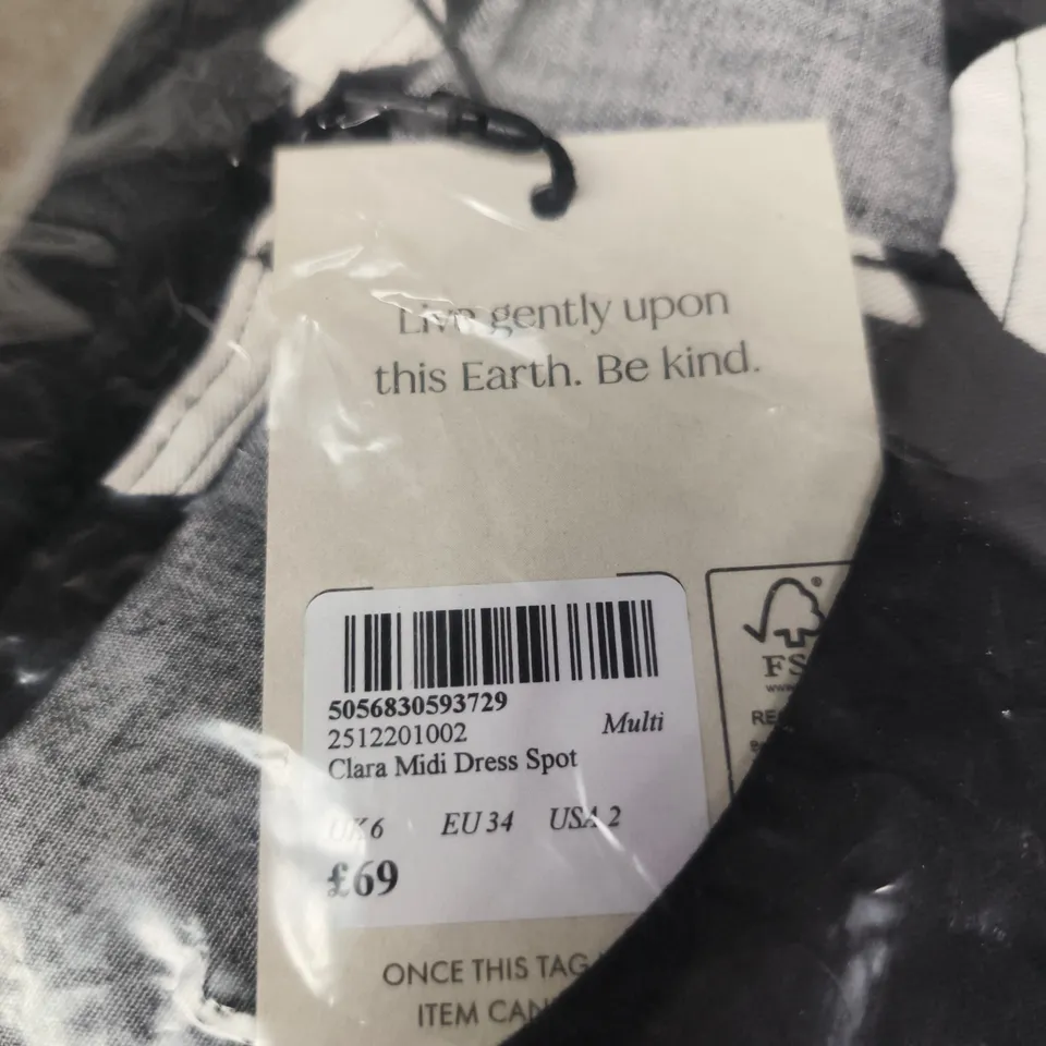 NOBODY'S CHILD CLARA MIDI DRESS SPOT – UK 6 