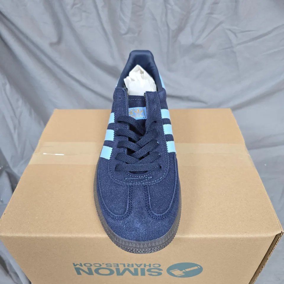 ADIDAS SPEZIAL SNEAKERS – NAVY SUEDE WITH LIGHT BLUE STRIPES UK 9 - UNBOXED 