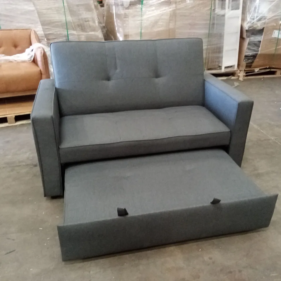 BEVERS 2 SEATER LINEN BLEND SOFA BED - GREY