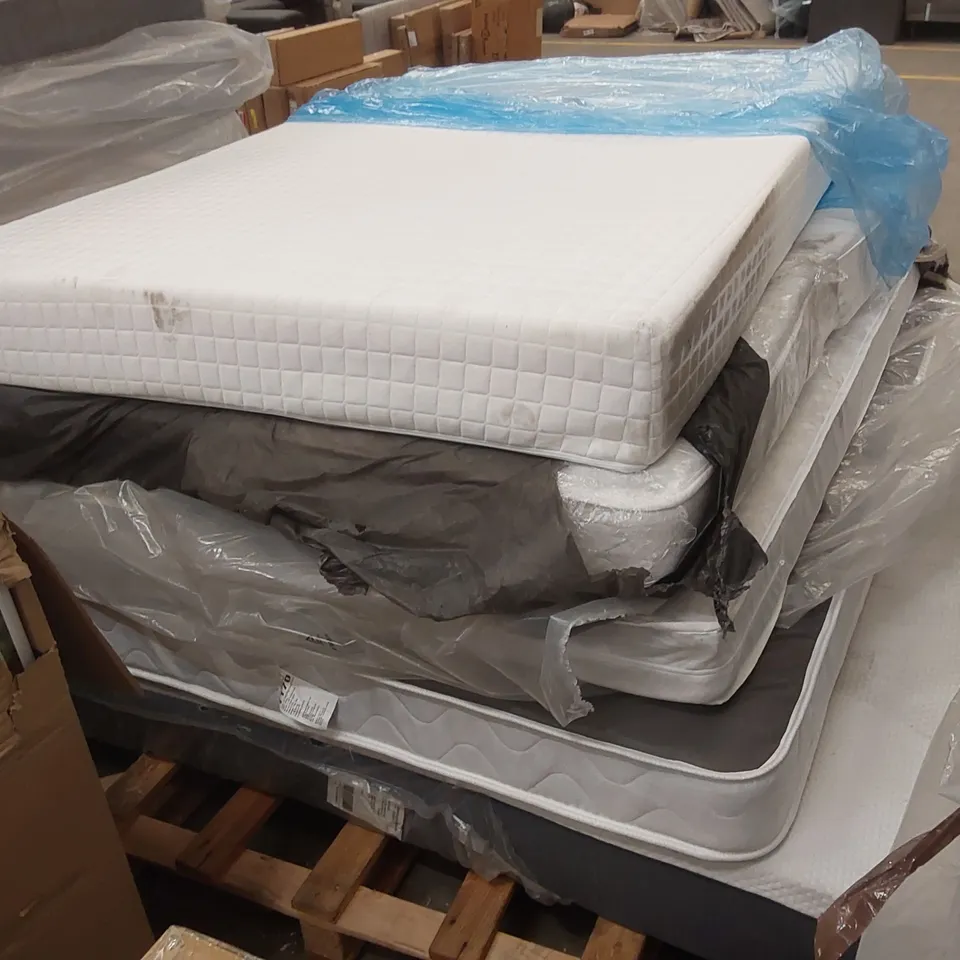 PALLET CONTAINING 5x UNBAGGED MATTRESSES - VARIOUS BRANDS, SIZES, CONDITIONS 