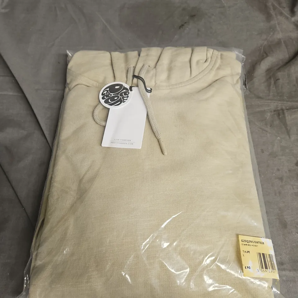 PRETTY GREEN STAMFORD HOODY – TAUPE, SIZE L