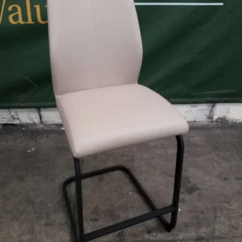 BEIGE LEATHER DINING CHAIR
