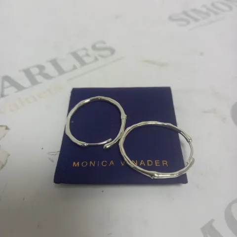 MONICA VINADER SILVER TEXTURE HOOP EARRINGS