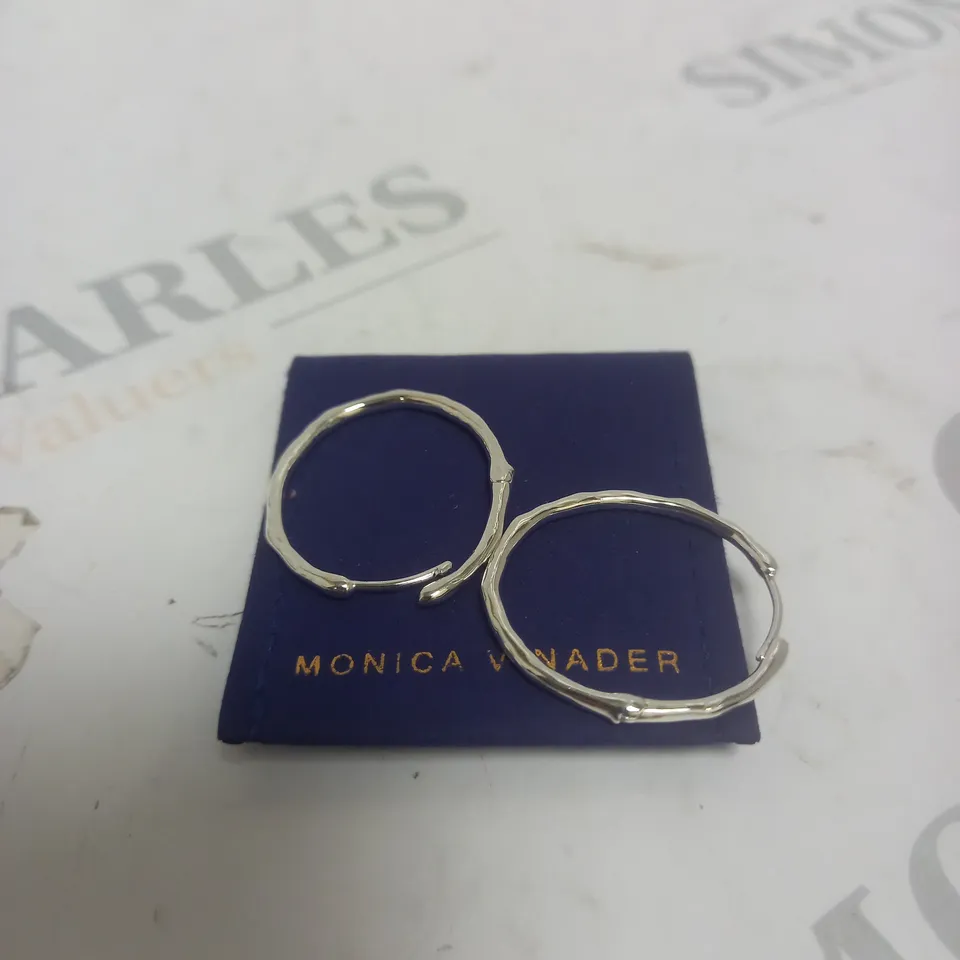 MONICA VINADER SILVER TEXTURE HOOP EARRINGS 