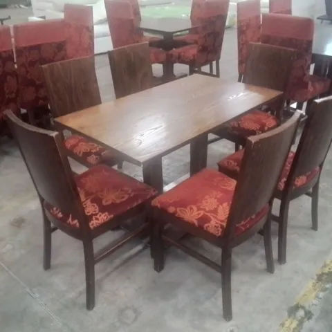 PUB RESTAURANT DINING TABLE WITH 6 CHAIRS