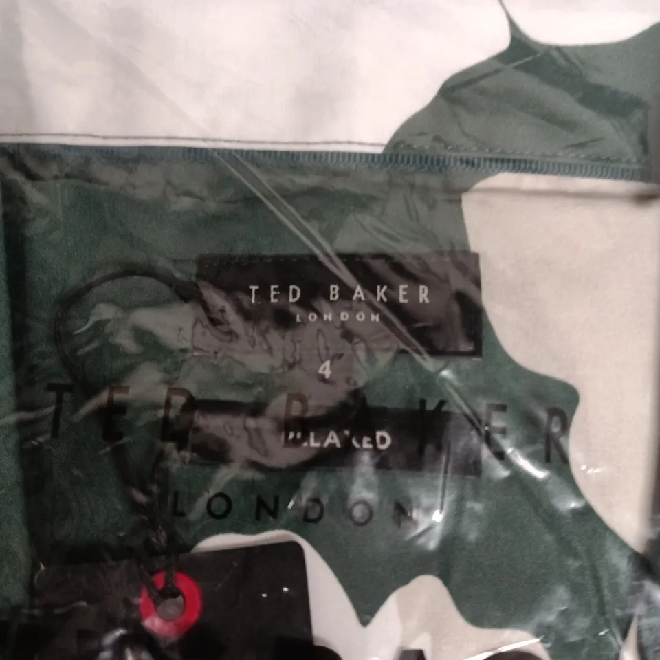 BAGGED TED BAKER LONDON KIDS' FLORAL SHIRT – DARK GREEN (DK-GREEN), UK SIZE 4