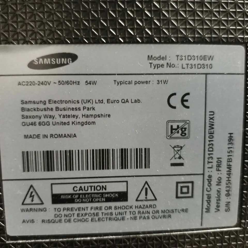 SAMSUNG 31-INCH LT31D310 TV – MODEL T31D310EW