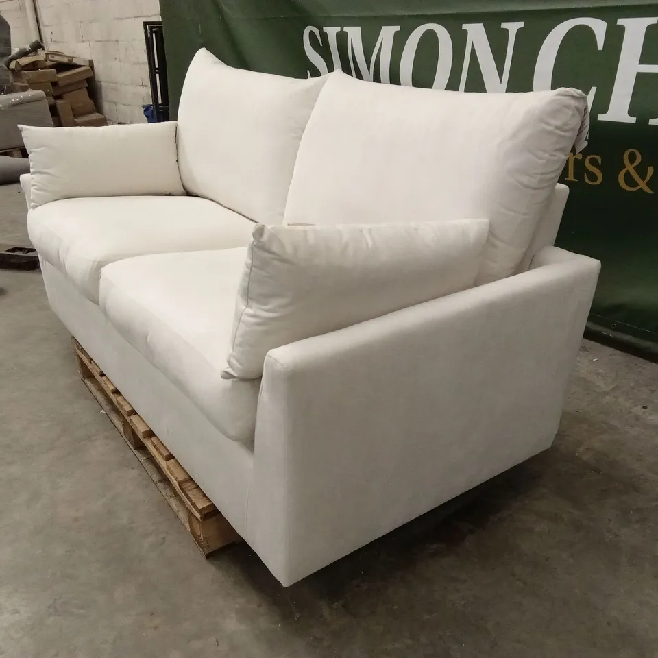 LANGDON 3 SEATER SOFA, CREAM HOUSE PLUSH FABRIC