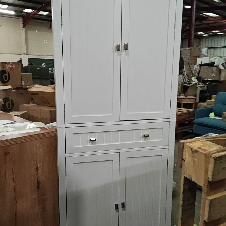 FREESTANDING BATHROOM CABINET WHITE WITH STORAGE