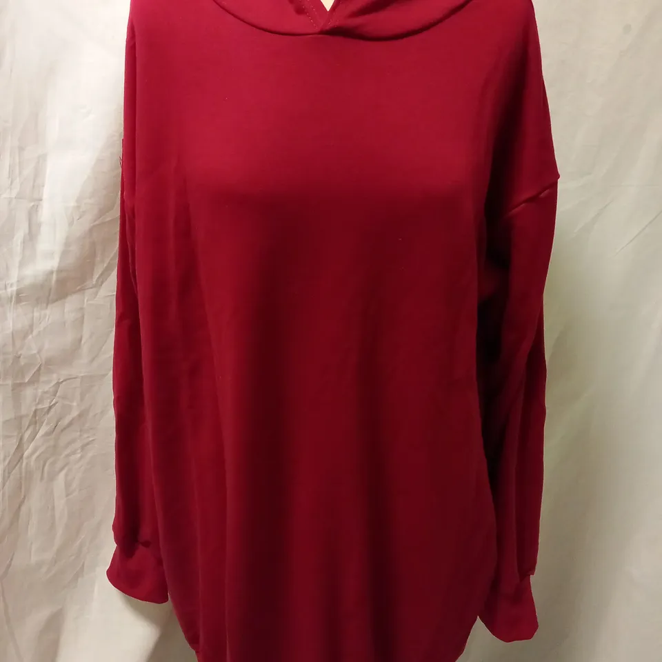 AUXO WINE RED HOODED JUMPER - SIZE XXL