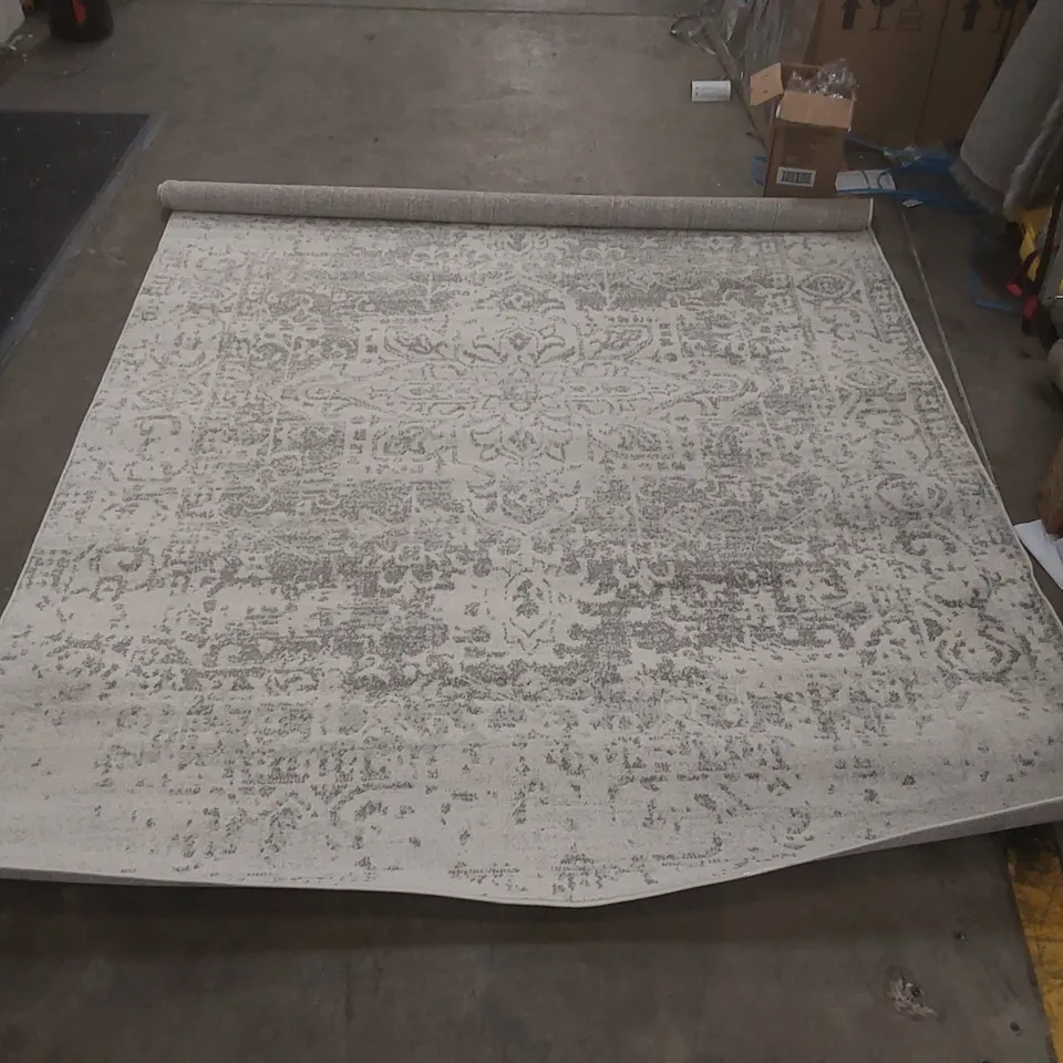 QUALITY BRAMBACH POWER LOOM LIGHT GREY/BEIGE RUG - 200 x 275cm