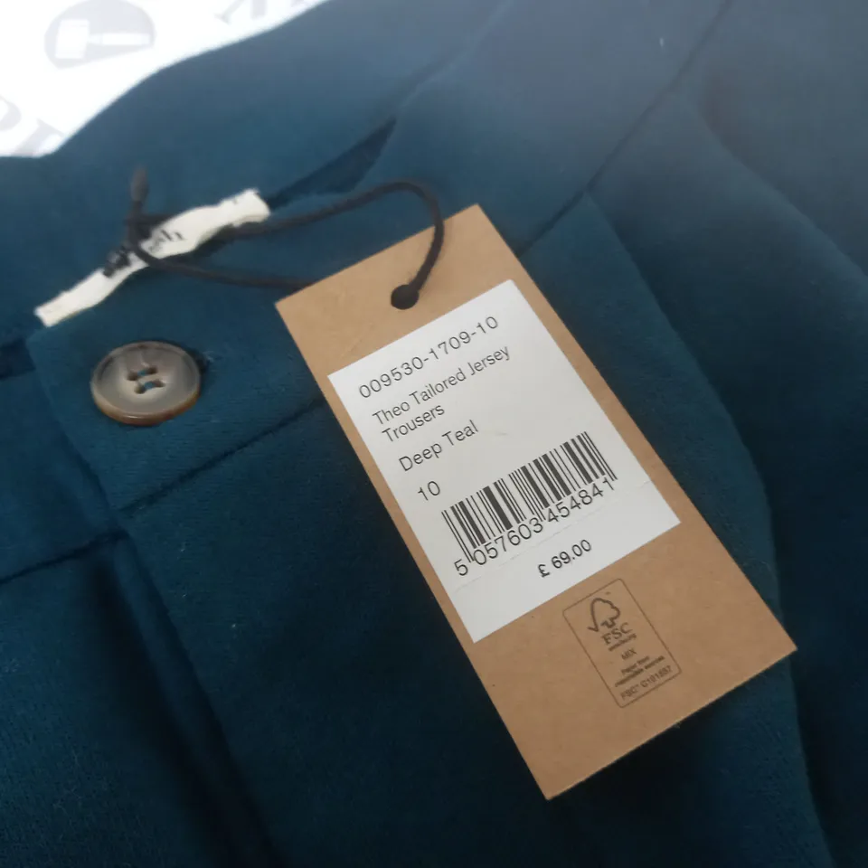 HUSH THEO TAILORED JERSEY TROUSERS IN DEEP TEAL - 10