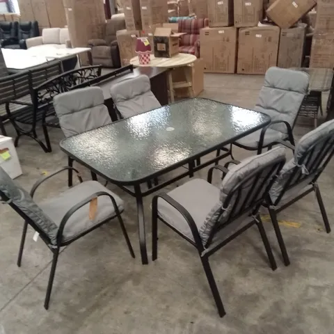 LOHRENGEL RECTANGULAR 7-PIECE 6-PERSON 152cm L OUTDOOR TABLE SET