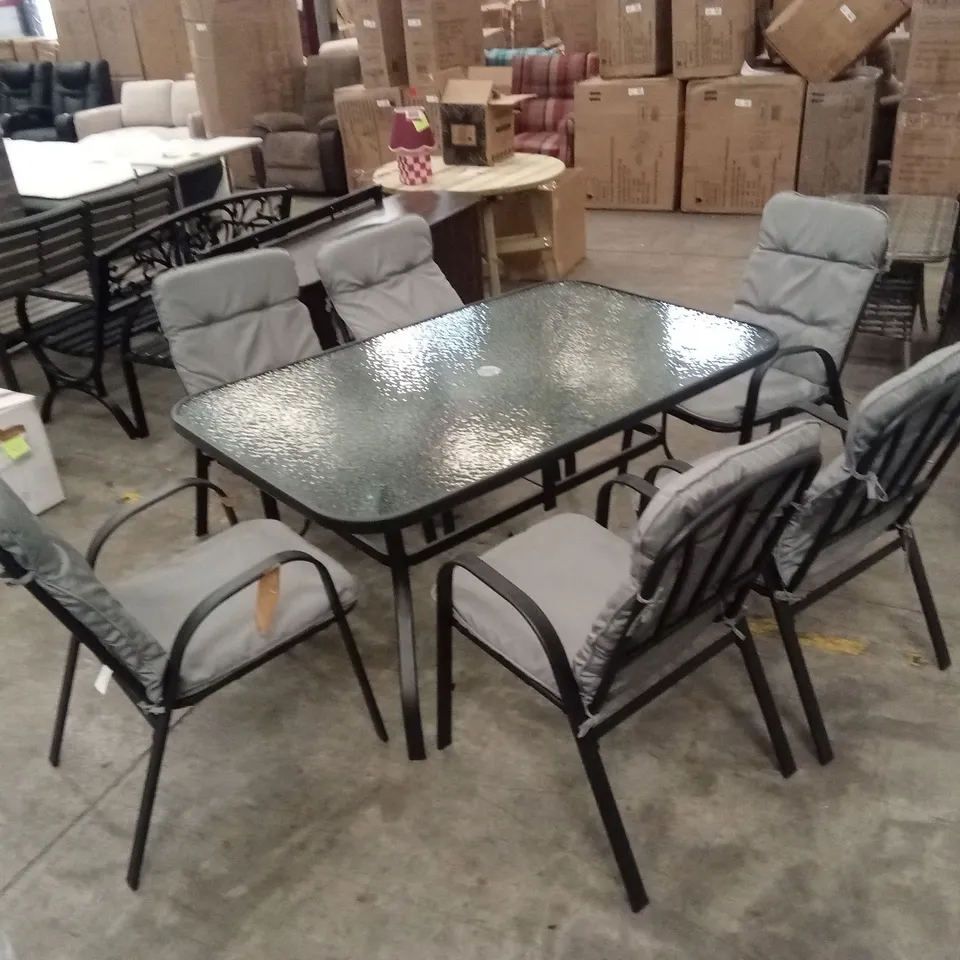 LOHRENGEL RECTANGULAR 7-PIECE 6-PERSON 152cm L OUTDOOR TABLE SET