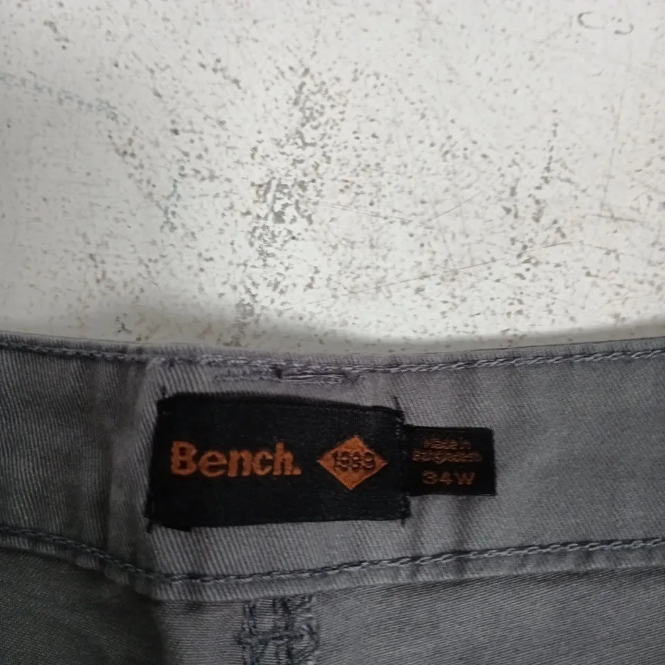 BENCH STEEL GREY CARGO TROUSERS, WAIST 34 (UK 34)