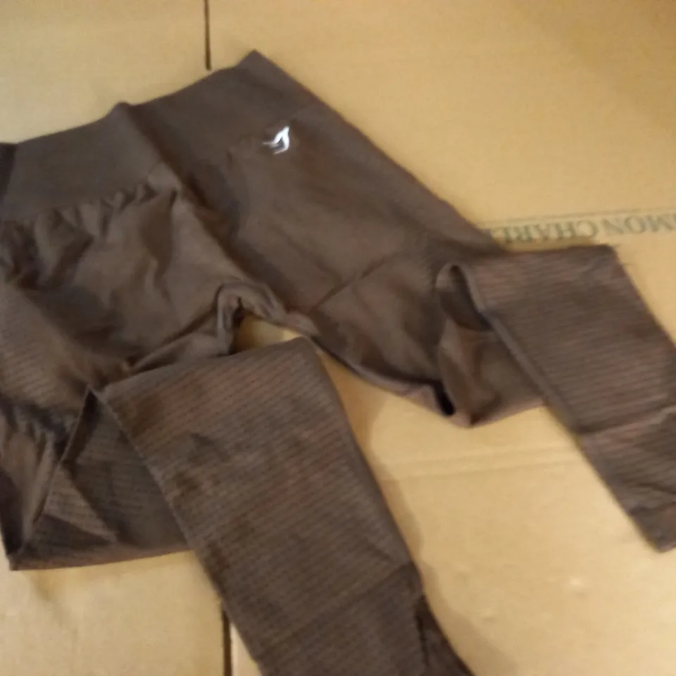 GYMSHARK BROWN TRAINING LEGGINGS - L