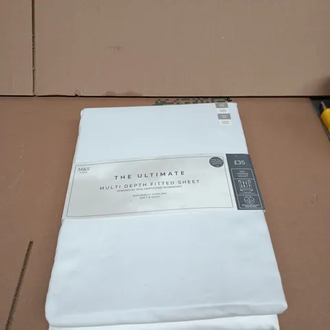 M&S HOME THE ULTIMATE MULTI-DEPTH FITTED SHEET – WHITE
