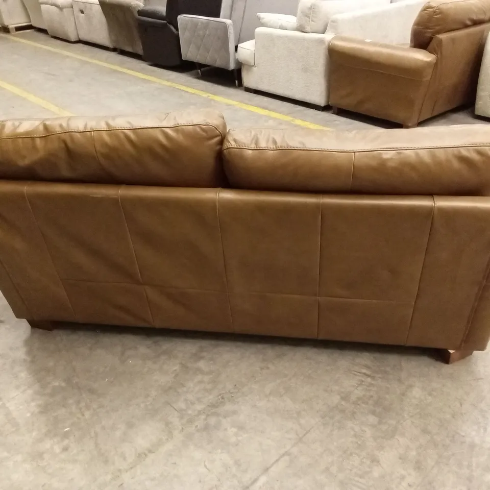 BAILEY 3 SEATER LEATHER SOFA - TAN RRP £799