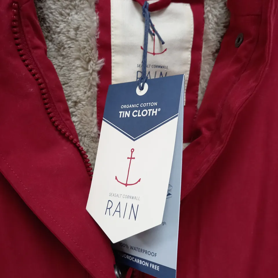 SEASALT CORNWALL RIVER SEA COAT IN RED - UK 14