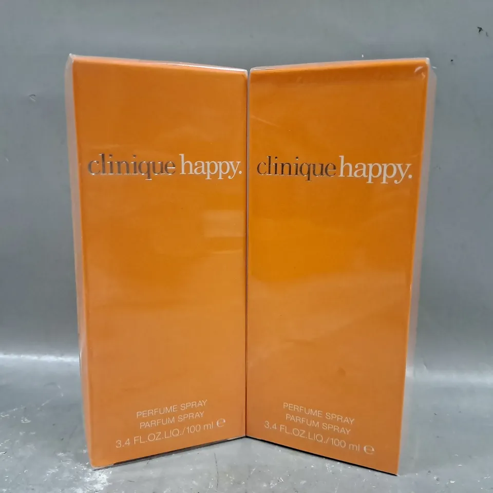 2 X 100ML CLINIQUE HAPPY PERFUME SPRAY 