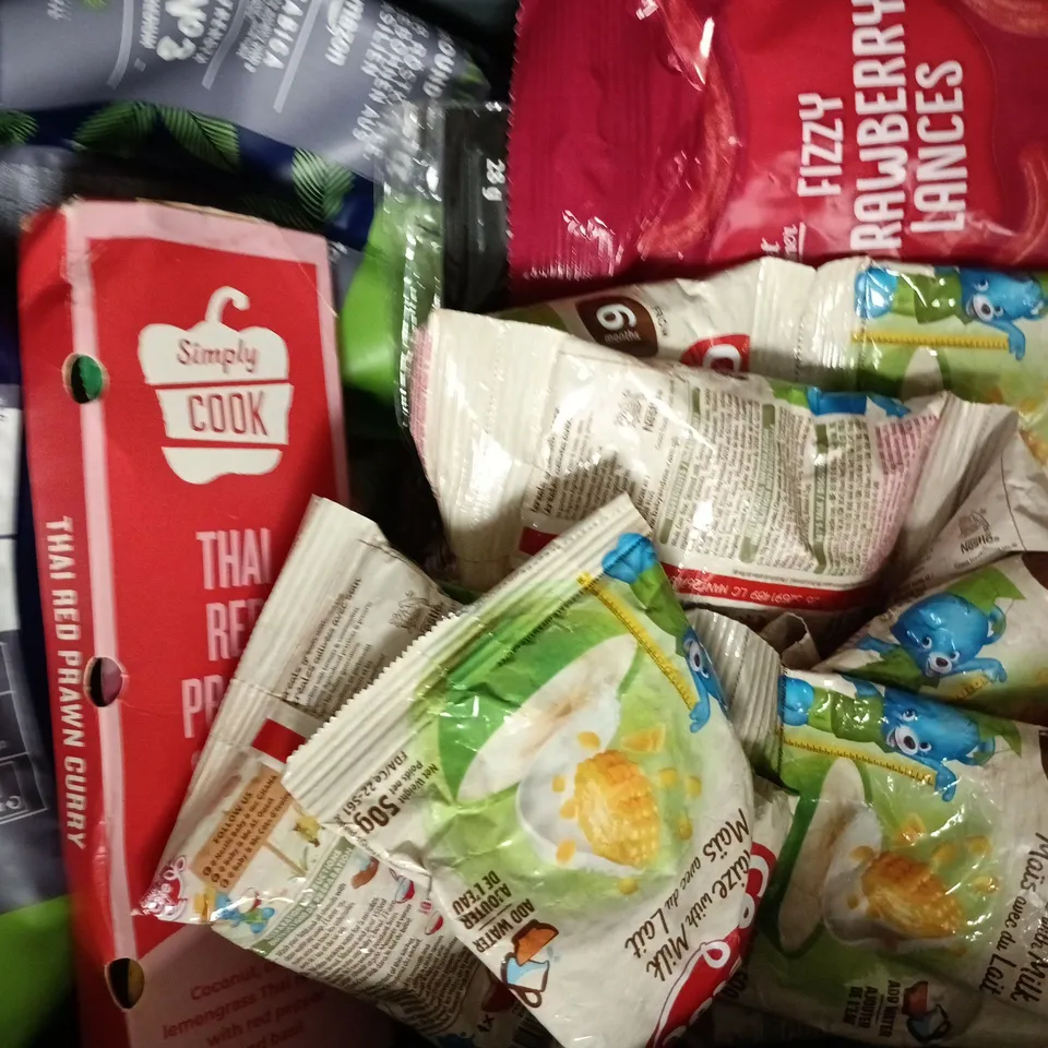 APPROXIMATELY 10 ASSORTED FOOD AND DRINK ITEMS TO INCLUDE DAIRY MILK, NESTLE MILO ENERGY CUBE, ETC