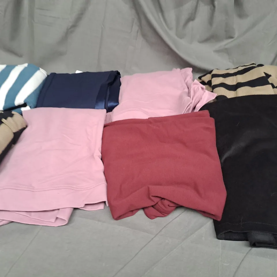 LARGE QUANTITY OF ASSORTED CLOTHING ITEMS IN VARIOUS SIZES AND COLORS TO INCLUDE JUMPERS, PANTS AND T-SHIRT