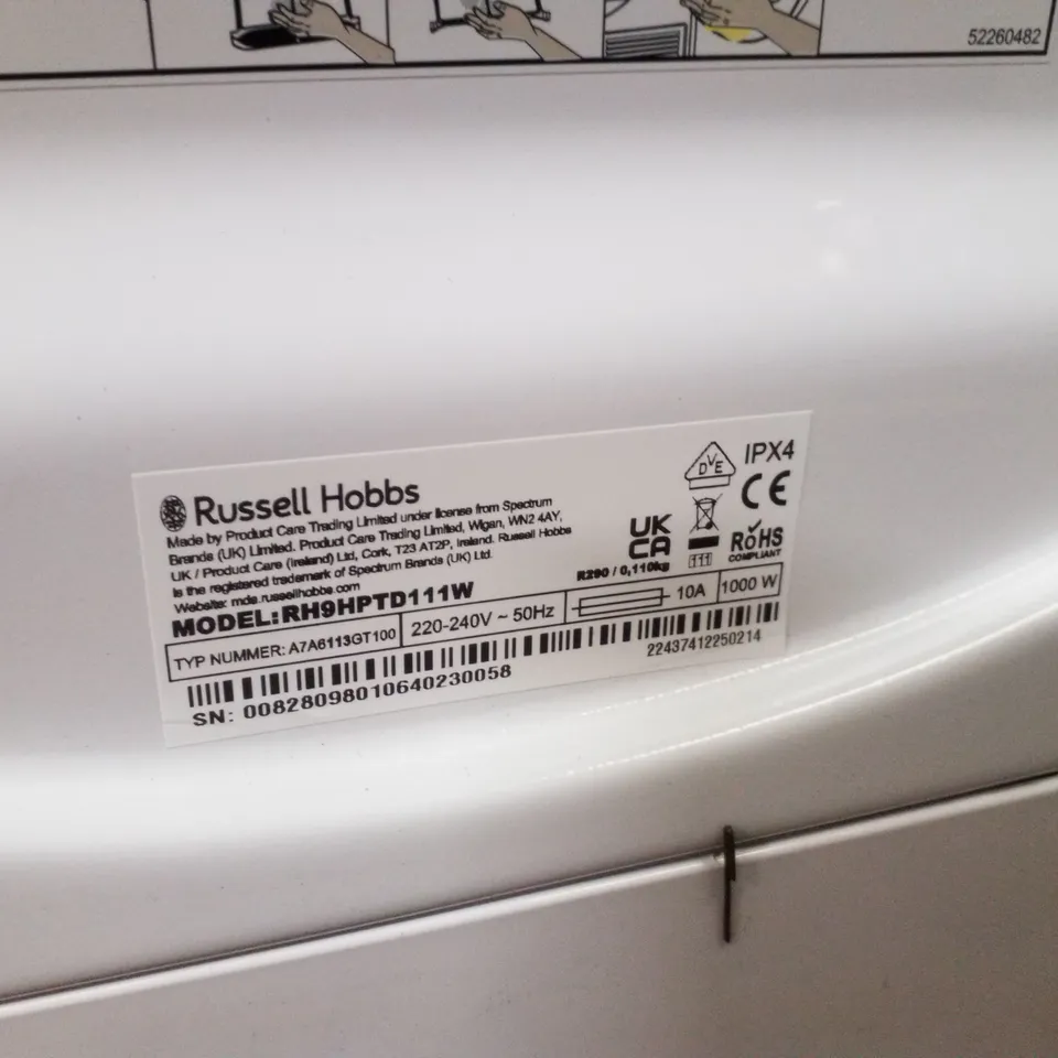 RUSSELL HOBBS RH9HPTD111W 11 SERIES 9KG HEAT PUMP TUMBLE DRYER - WHITE