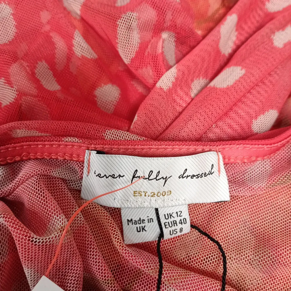 NEVER FULLY DRESSED CORAL POPPY ARIA DRESS – UK 12 (EU 40 / US 8)