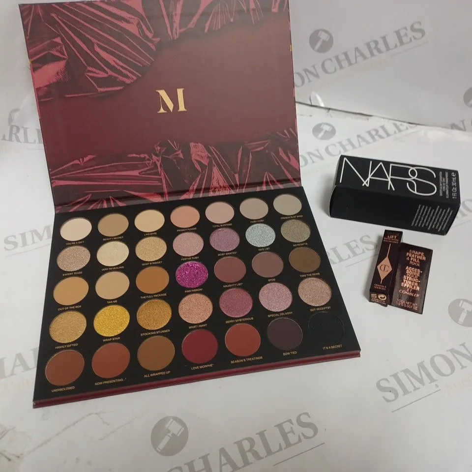 MORPHE 35TE TEASE THE SEASON, CT BROW LIFT BROW PENCIL, NARS SHEER GLOW FOUNDATION 