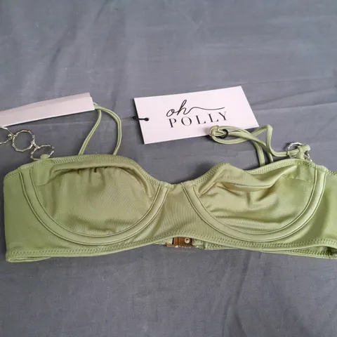 OHPOLLY UNDERWIRED BALCONETTE BIKINI TOP IN PEAR GREEN - XS