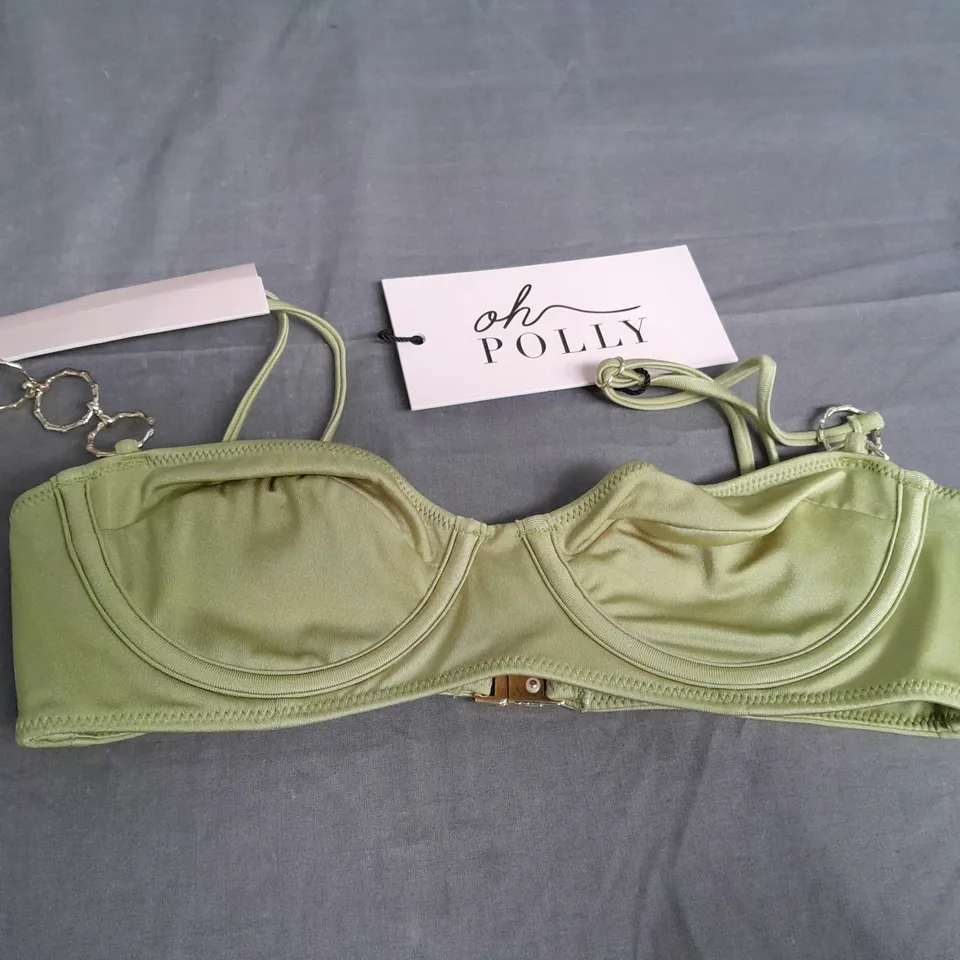 OHPOLLY UNDERWIRED BALCONETTE BIKINI TOP IN PEAR GREEN - XS