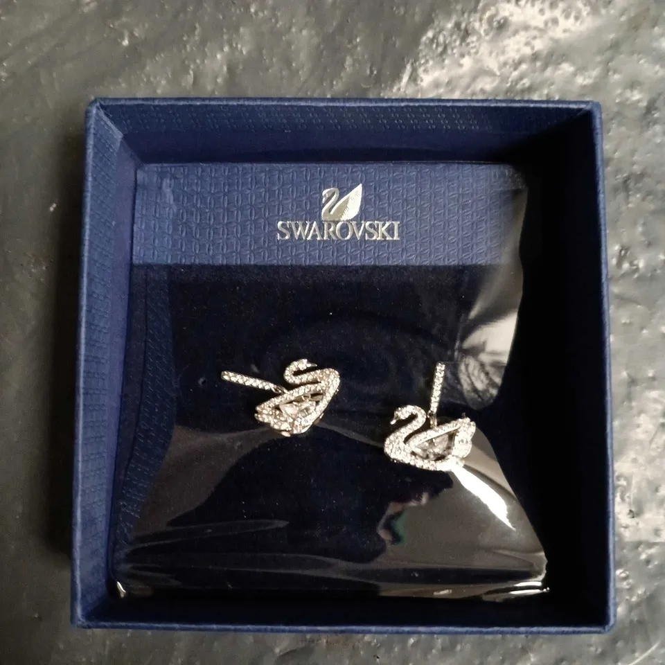 SWAROVSKI CRYSTAL EARRINGS IN BLUE PRESENTATION BOX