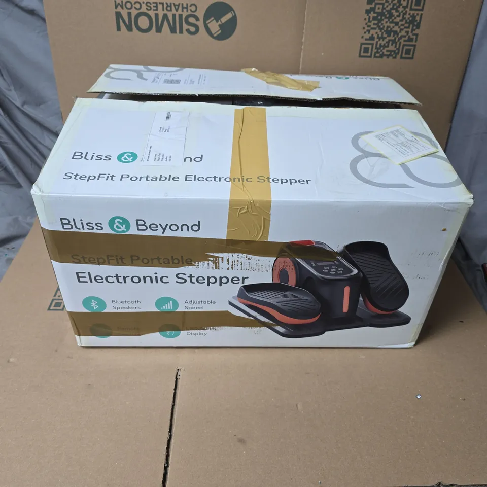 BLISS & BEYOND STEPFIT PORTABLE ELECTRONIC STEPPER IN WHITE - BOXED