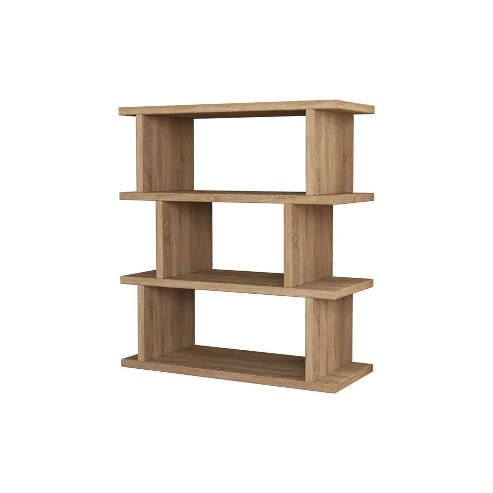 BOXED TOTEM MODERN SIDE END TABLE MULTIPURPOSE WITH CREATIVENESS H 60CM IN OAK