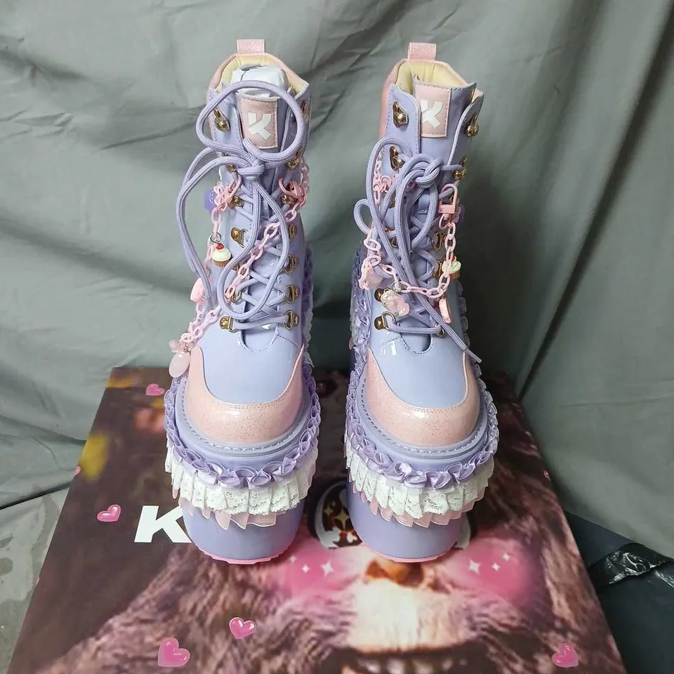KOI CUPCAKE TOWERS PLATFORM BOOTS - PURPLE, UK4