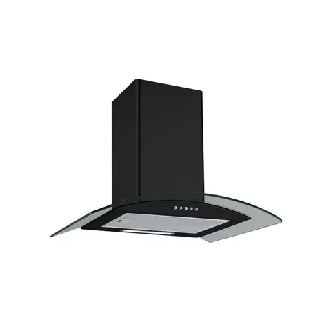 BOXED ELECTRIQ 60CM CURVED GLASS COOKER HOOD - BLACK