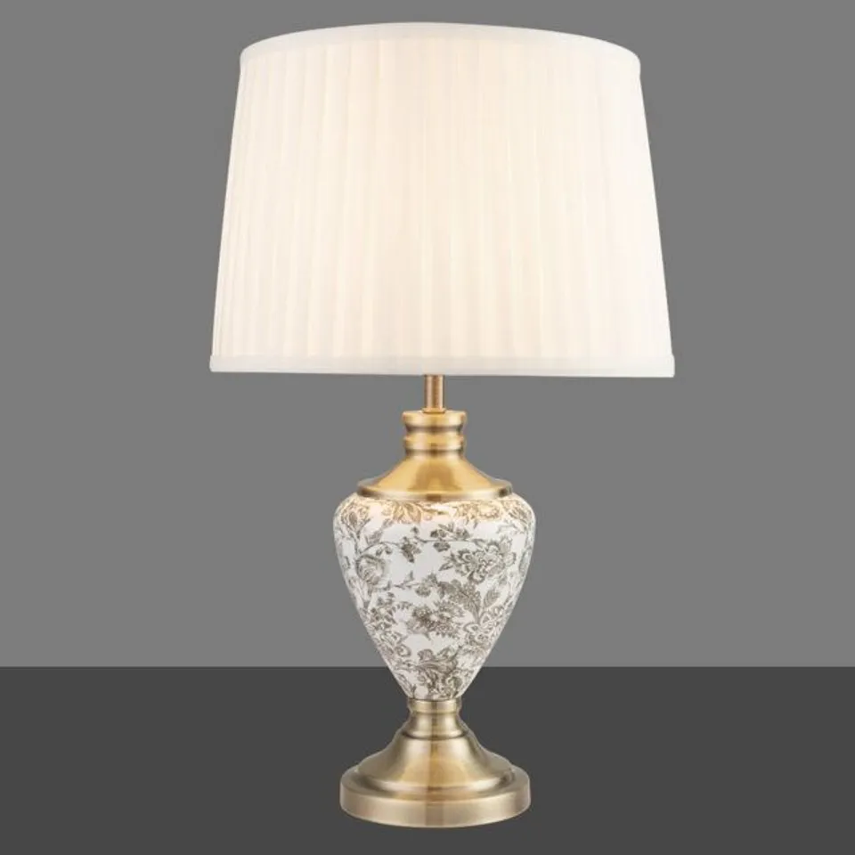 BOXED BOSTROM 57CM CLASSIC TOILE DE JOUY VINTAGE STYLE TABLE LAMP (1 BOX)