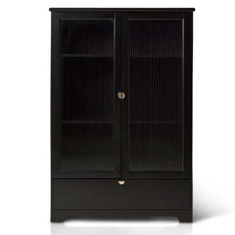 BOXED CASEN KITCHEN CABINET SET - BLACK (2 BOXES)