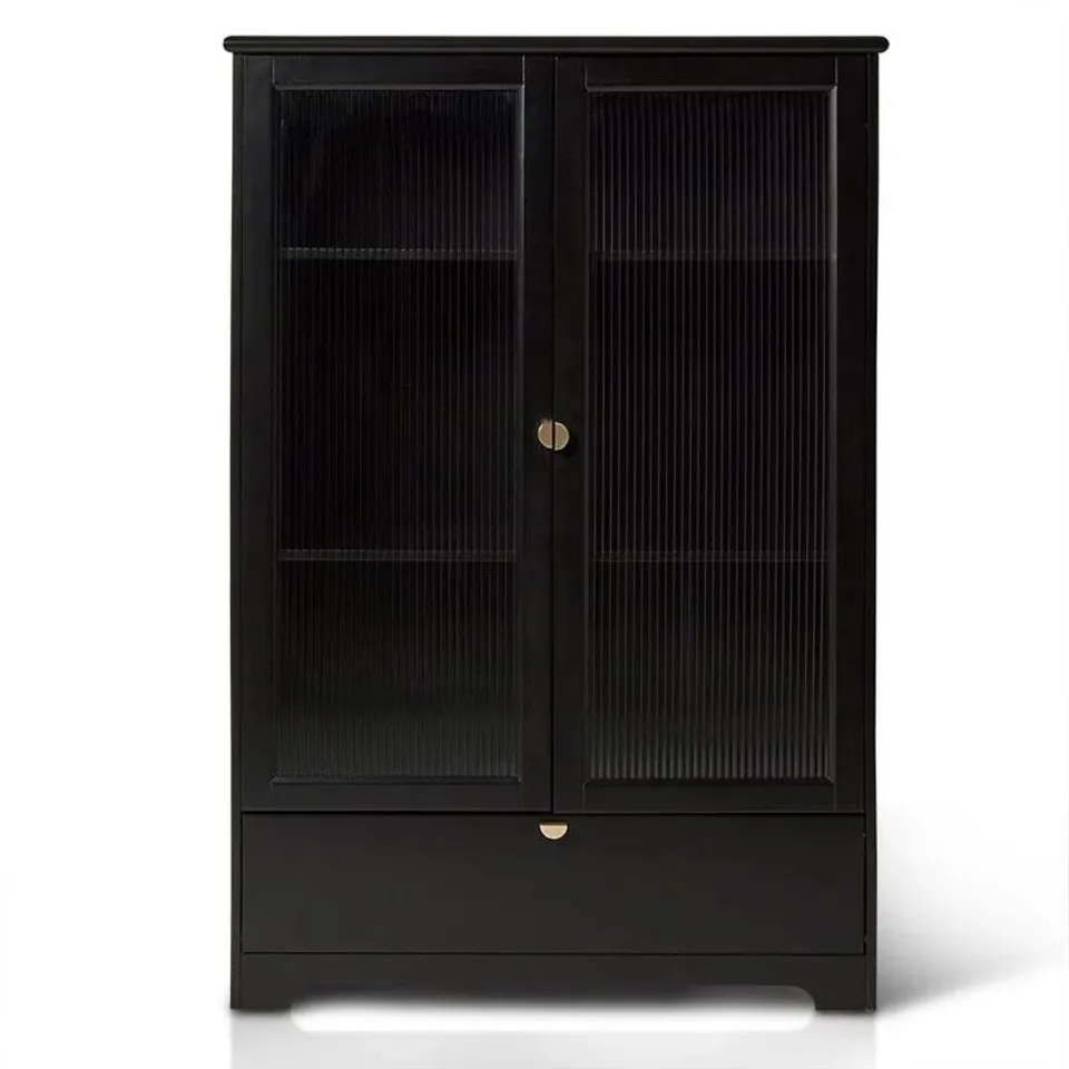 BOXED CASEN KITCHEN CABINET SET - BLACK (2 BOXES)