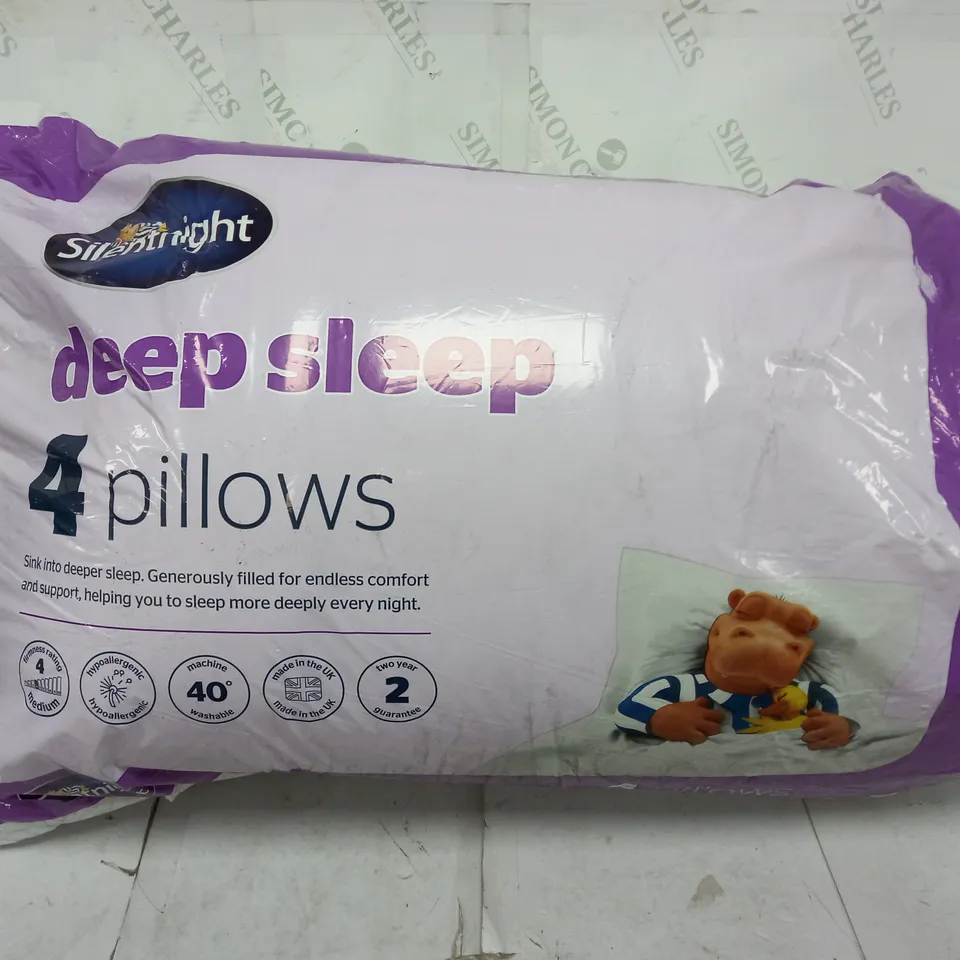 SILENTNIGHT DEEPSLEEP 4 PILLOWS IN WHITE